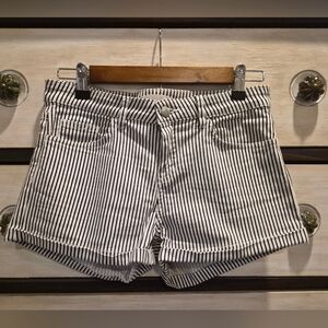 H&M Classic Black and White Striped Denim Shorts